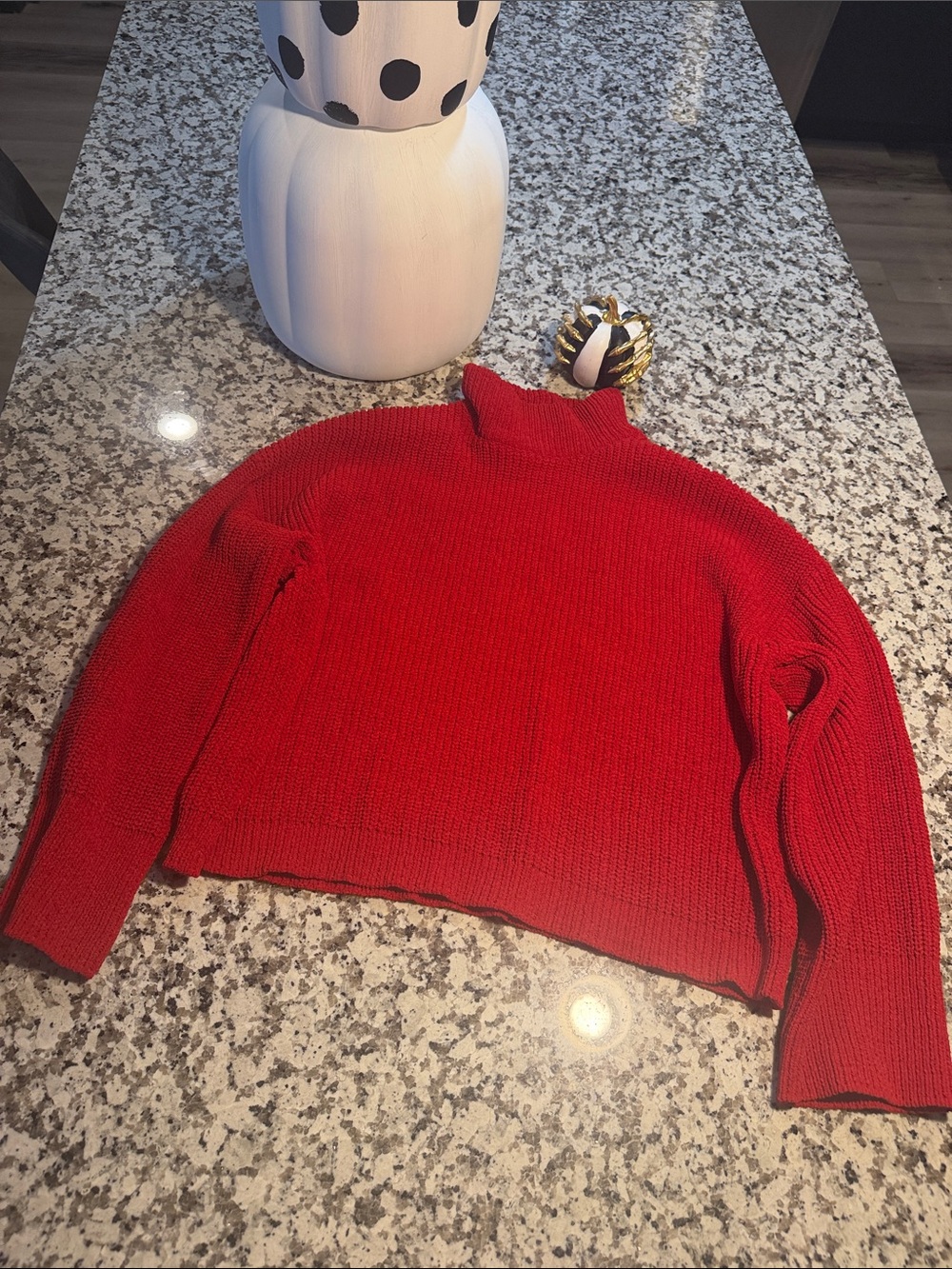 Sanctuary Red Cropped Turtleneck Sweater